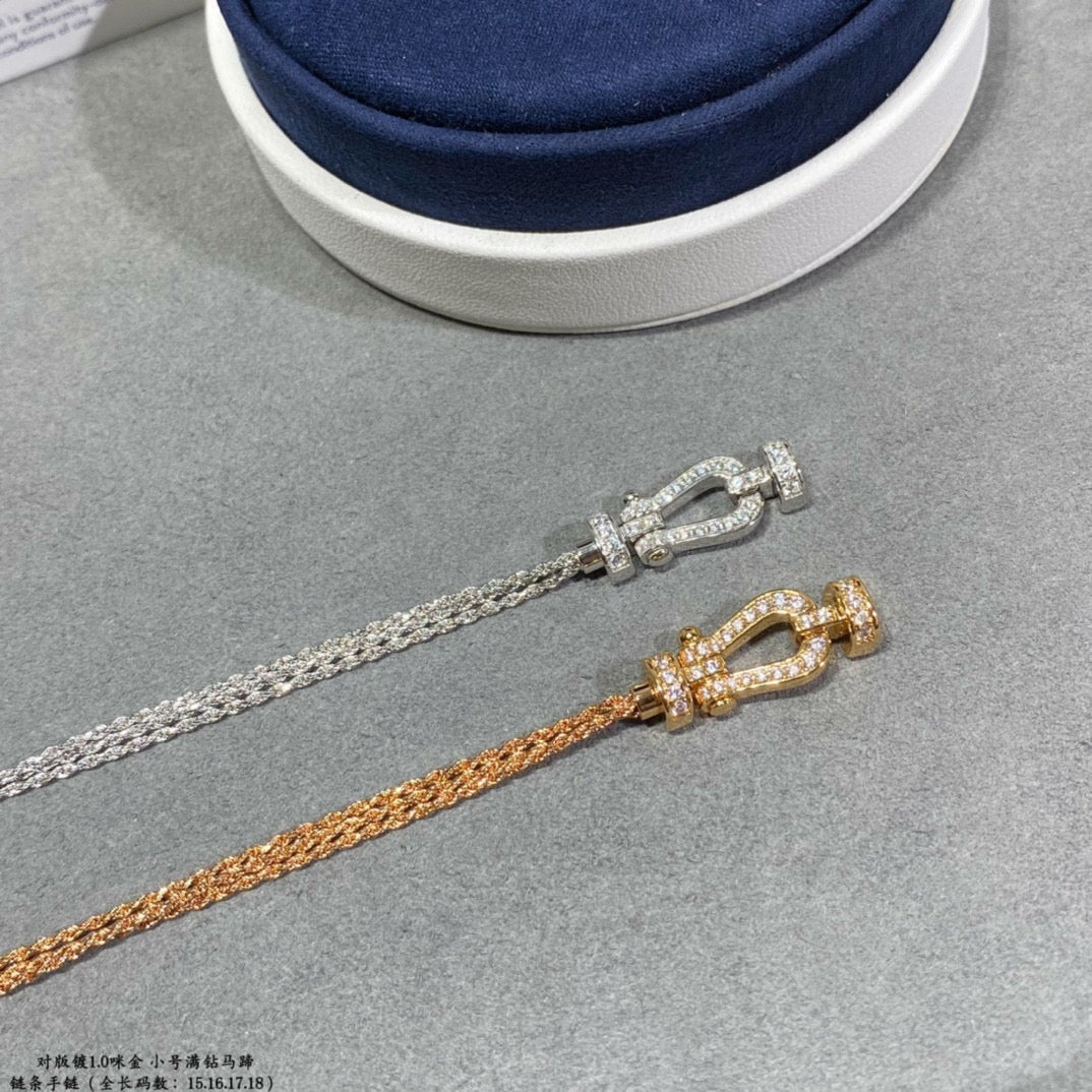 [Lumi Jewellery]FORCE SMALL HORSESHOE  DIAMOND CHAIN ROPE BRACELET