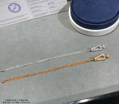 [Lumi Jewellery]FORCE SMALL HORSESHOE  DIAMOND CHAIN ROPE BRACELET