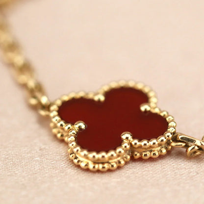 [Lumi Jewellery] CLOVER 5 MOTIF RED CORNELIAN BRACELET COLLECTION