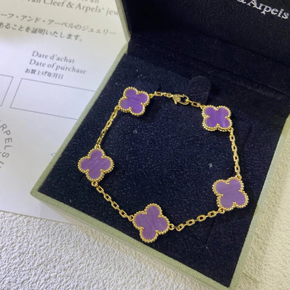 [Lumi Jewellery] CLOVER 5 MOTIF VIOLET BRACELET COLLECTION