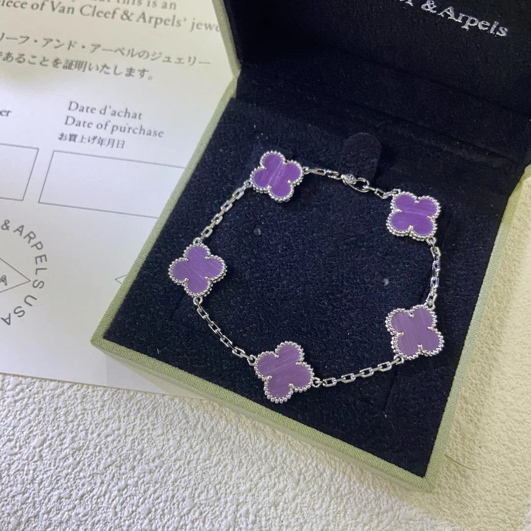 [Lumi Jewellery] CLOVER 5 MOTIF VIOLET BRACELET COLLECTION