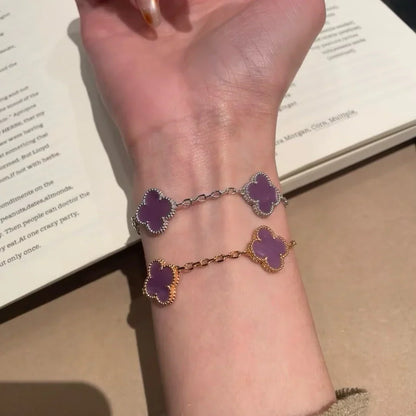 [Lumi Jewellery] CLOVER 5 MOTIF VIOLET BRACELET COLLECTION