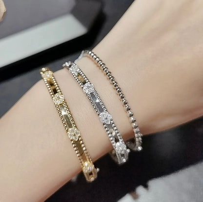 [Lumi Jewellery]CLOVER BRACELET 4MM DIAMONDS