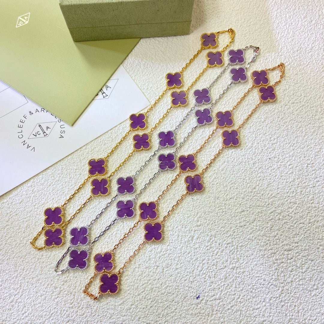 [Lumi Jewellery]CLOVER 10 MOTIFS  PURPLE VIOLET  NECKLACE