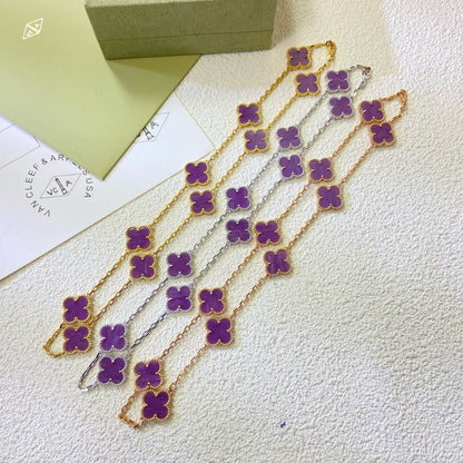 [Lumi Jewellery]CLOVER 10 MOTIFS  PURPLE VIOLET  NECKLACE