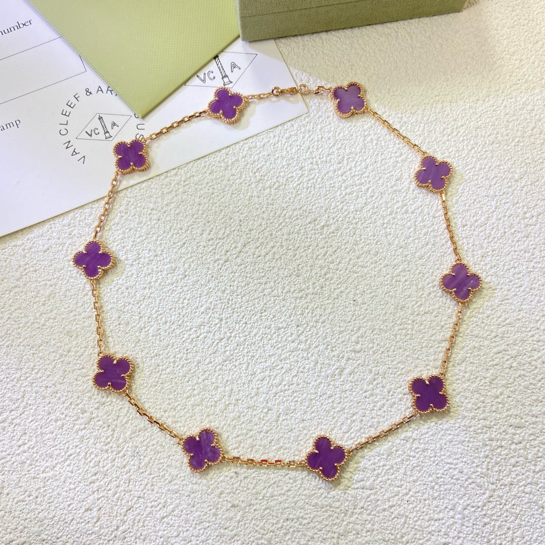 [Lumi Jewellery]CLOVER 10 MOTIFS  PURPLE VIOLET  NECKLACE