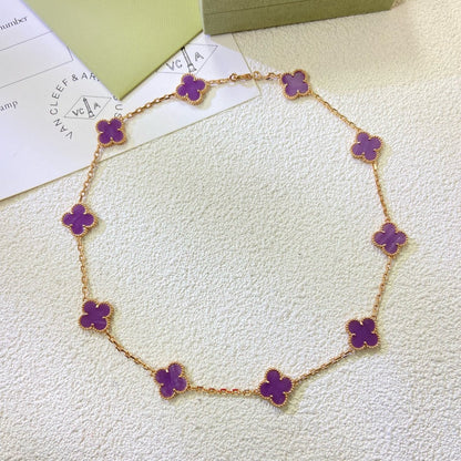 [Lumi Jewellery]CLOVER 10 MOTIFS  PURPLE VIOLET  NECKLACE