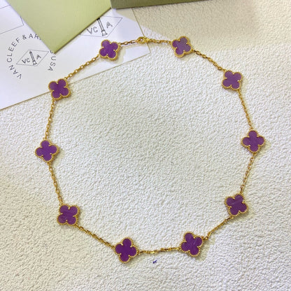 [Lumi Jewellery]CLOVER 10 MOTIFS  PURPLE VIOLET  NECKLACE