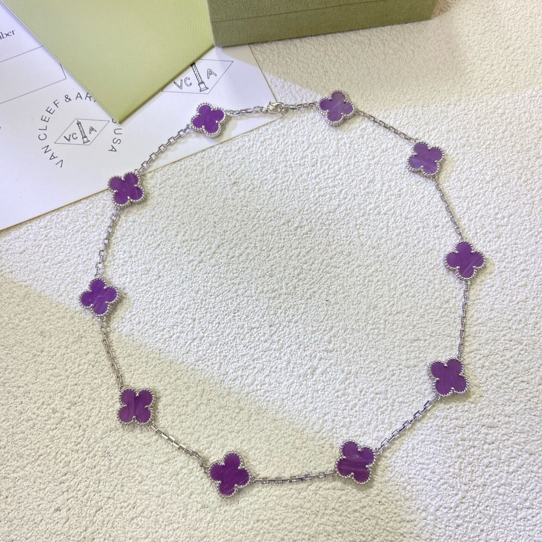 [Lumi Jewellery]CLOVER 10 MOTIFS  PURPLE VIOLET  NECKLACE