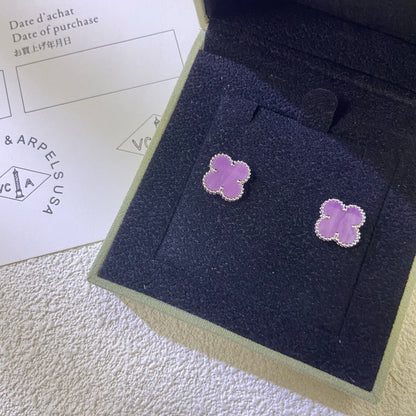 [Lumi Jewellery]CLOVER MINI 9.5MM  PURPLE VIOLET EARRINGS