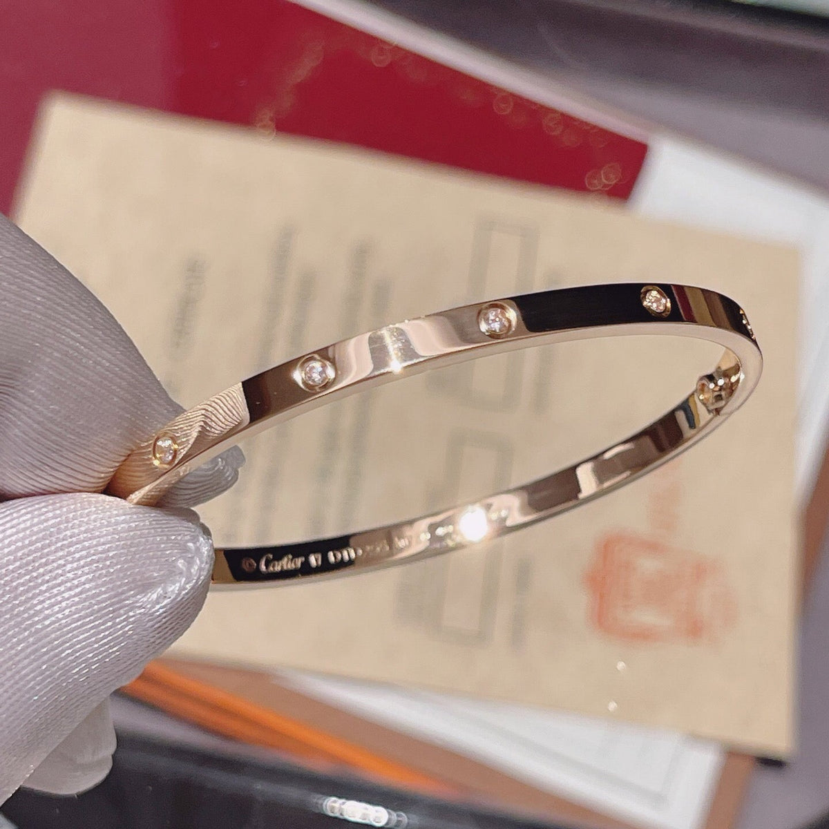 [Lumi Jewelery]LOVE BRACELET 3.65MM 10 DIAMONDS