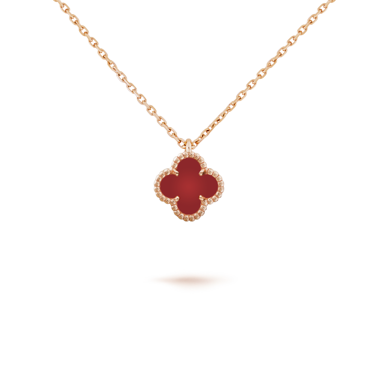 [Lumi Jewellery]CLOVER MINI 9.5MM WHITE CARNELIANS NECKLACE