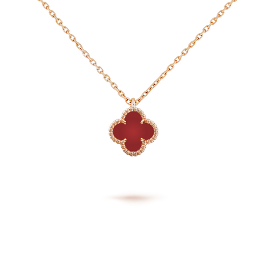 [Lumi Jewellery]CLOVER MINI 9.5MM WHITE CARNELIANS NECKLACE