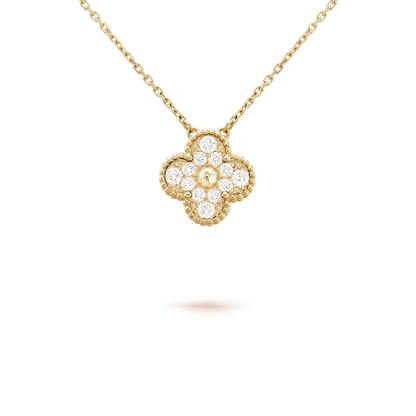 [Lumi Jewellery]CLOVER 15MM DIAMOND SINGLE FLOWER NECKLACE