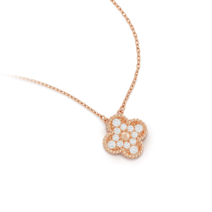 [Lumi Jewellery]CLOVER 15MM DIAMOND SINGLE FLOWER NECKLACE