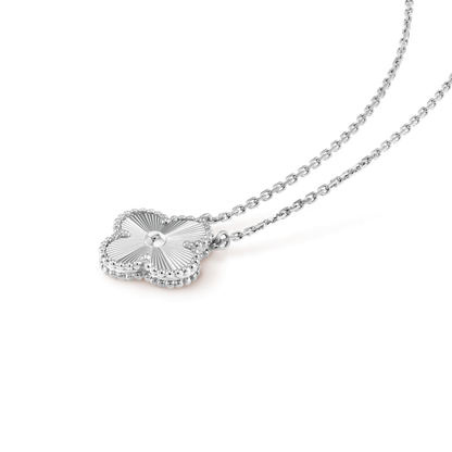 [Lumi Jewellery]CLOVER 15MM LASER NECKLACE SILVER