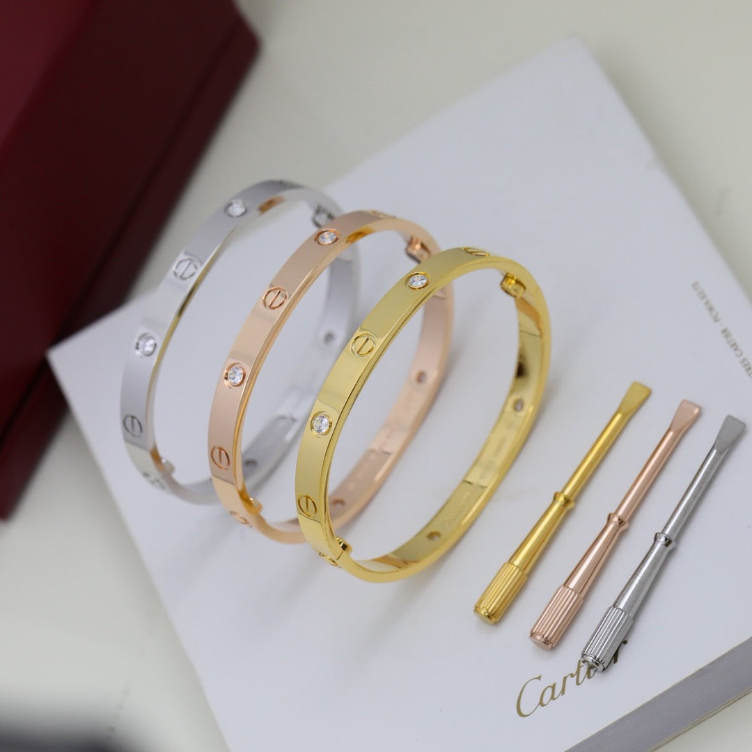 [Lumi Jewelery]LOVE BRACELET 6.1MM 4 DIAMONDS