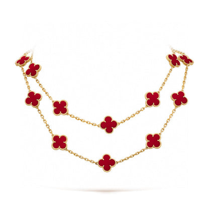 [Lumi Jewellery]CLOVER 20 MOTIFS CARNELIAN NECKLACE