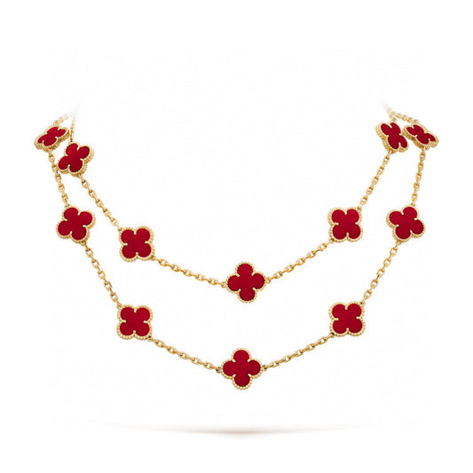 [Lumi Jewellery]CLOVER 20 MOTIFS CARNELIAN NECKLACE