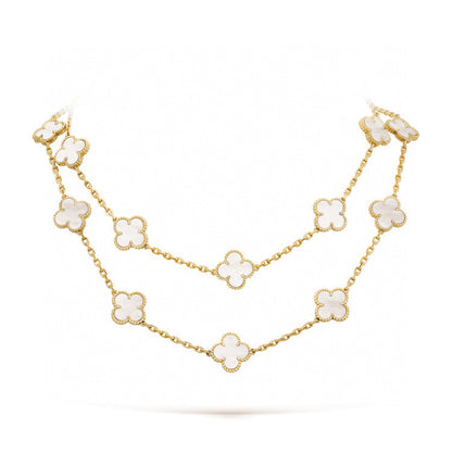 [Lumi Jewellery]CLOVER 20 MOTIFS WHITE MOP NECKLACE