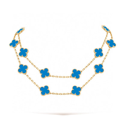 [Lumi Jewellery]CLOVER 20 MOTIFS BLUE AGATE GOLD
