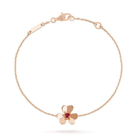 [Lumi Jewellery]FRIVOLE GOLD FLOWER PINK MALACHITE BRACELET