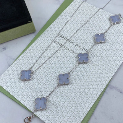 [Lumi Jewellery] CLOVER 5 MOTIF PURPLE CHALCEDONY BRACELET COLLECTION