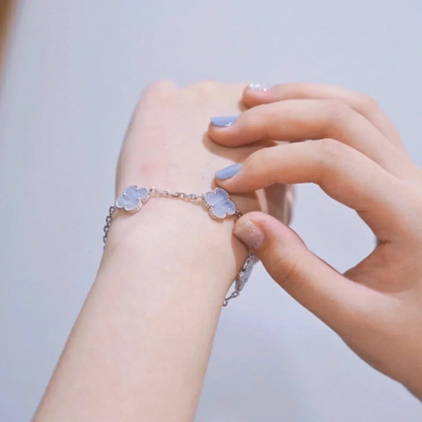 [Lumi Jewellery] CLOVER 5 MOTIF PURPLE CHALCEDONY BRACELET COLLECTION