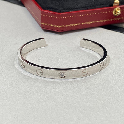[Lumi Jewellery]LOVE BRACELET 6.1MM 1 DIAMOND OPEN CUFF