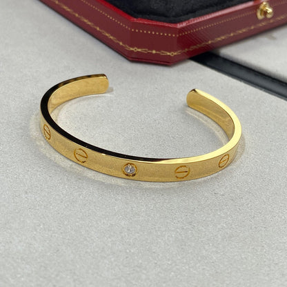 [Lumi Jewellery]LOVE BRACELET 6.1MM 1 DIAMOND OPEN CUFF
