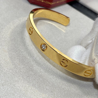 [Lumi Jewellery]LOVE BRACELET 6.1MM 1 DIAMOND OPEN CUFF