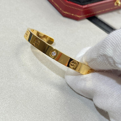 [Lumi Jewellery]LOVE BRACELET 6.1MM 1 DIAMOND OPEN CUFF