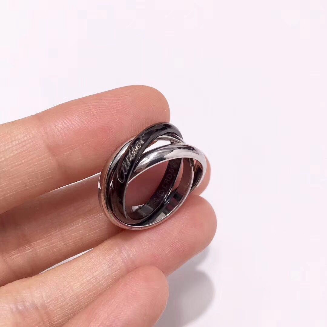[Lumi Jewelery]TRINITY 3.2MM RING BLACK CERAMIC