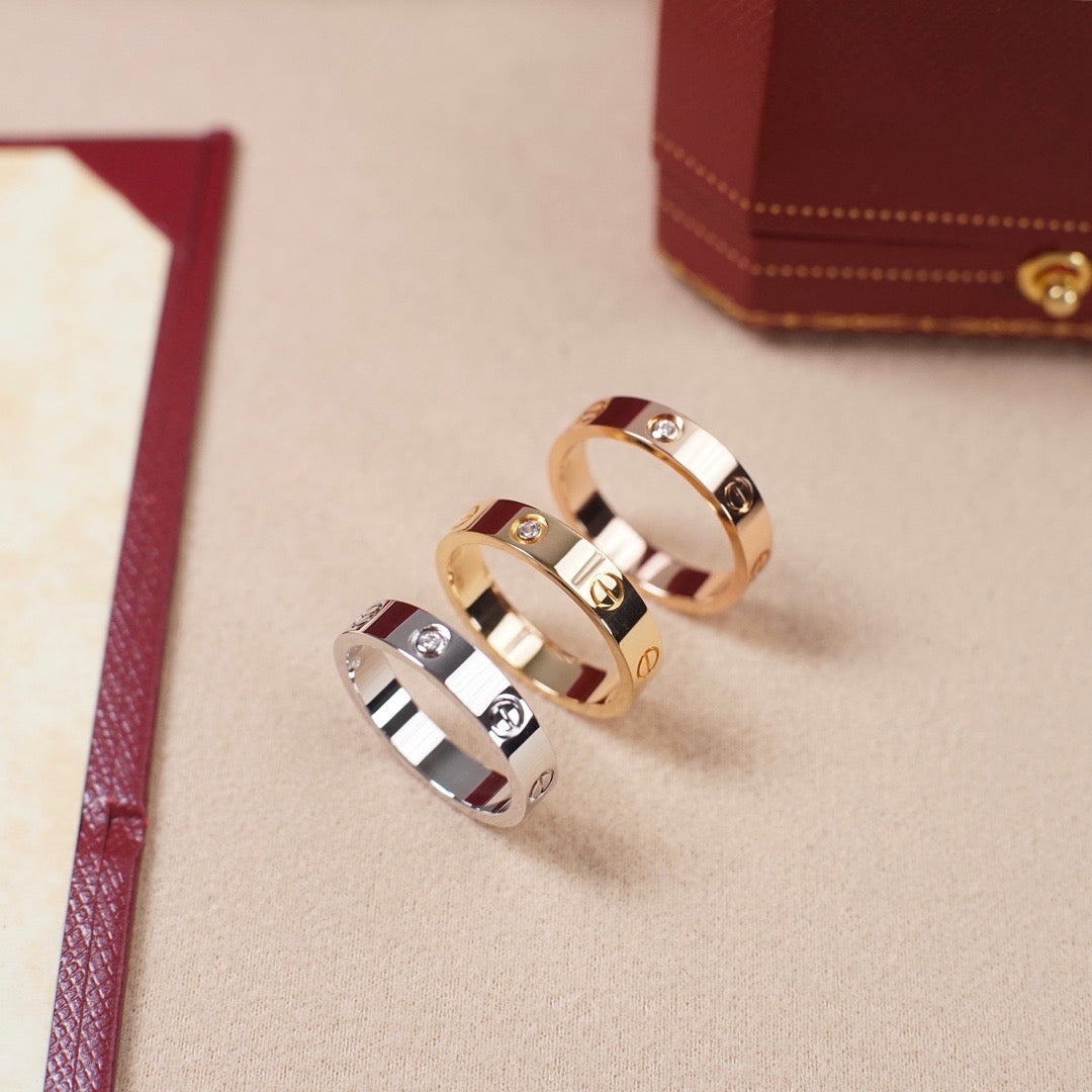 [Lumi Jewelery]LOVE 4MM 1 DIAMOND RING