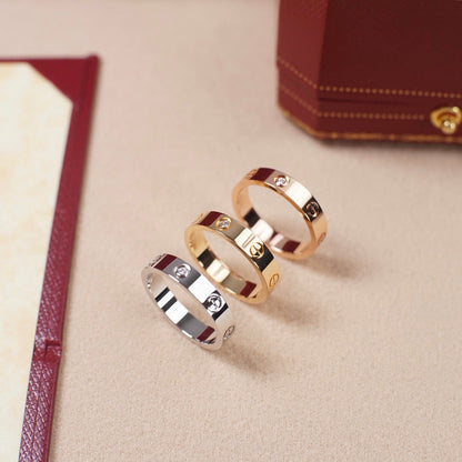 [Lumi Jewelery]LOVE 4MM 1 DIAMOND RING