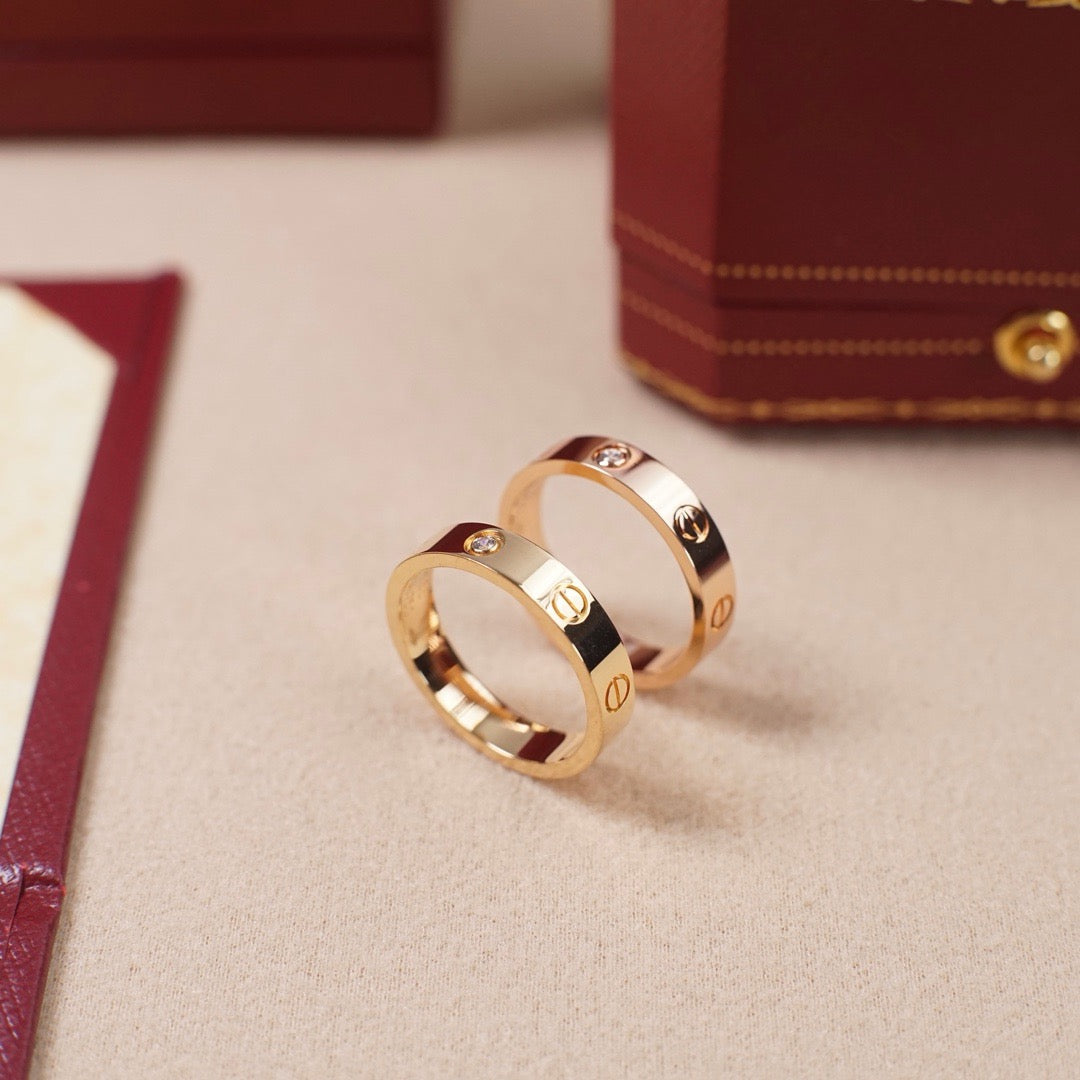 [Lumi Jewelery]LOVE 4MM 1 DIAMOND RING