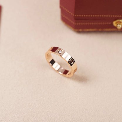 [Lumi Jewelery]LOVE 4MM 1 DIAMOND RING