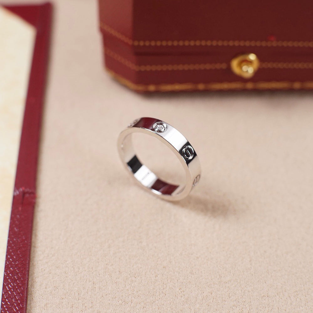 [Lumi Jewelery]LOVE 4MM 1 DIAMOND RING