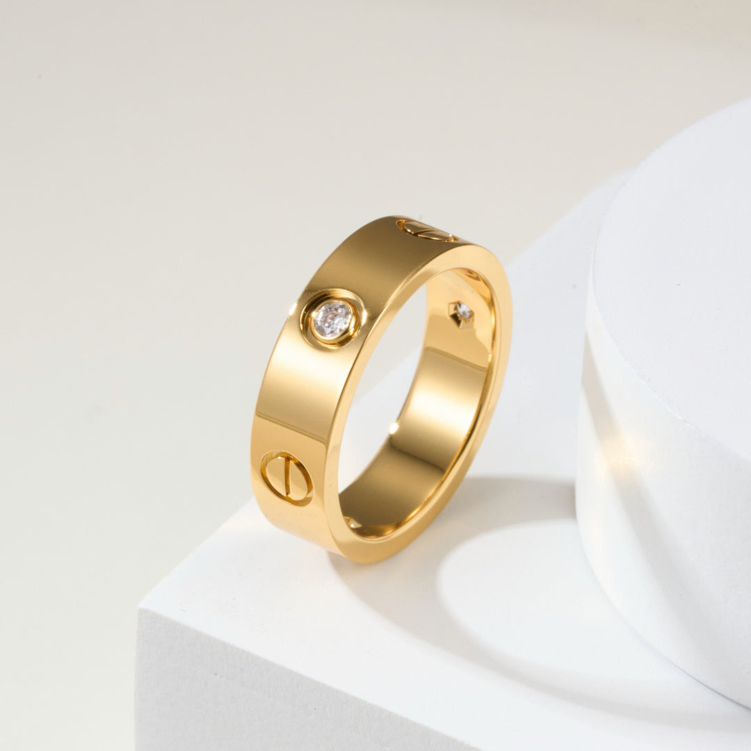 [Lumi Jewelery]LOVE 4MM 1 DIAMOND RING