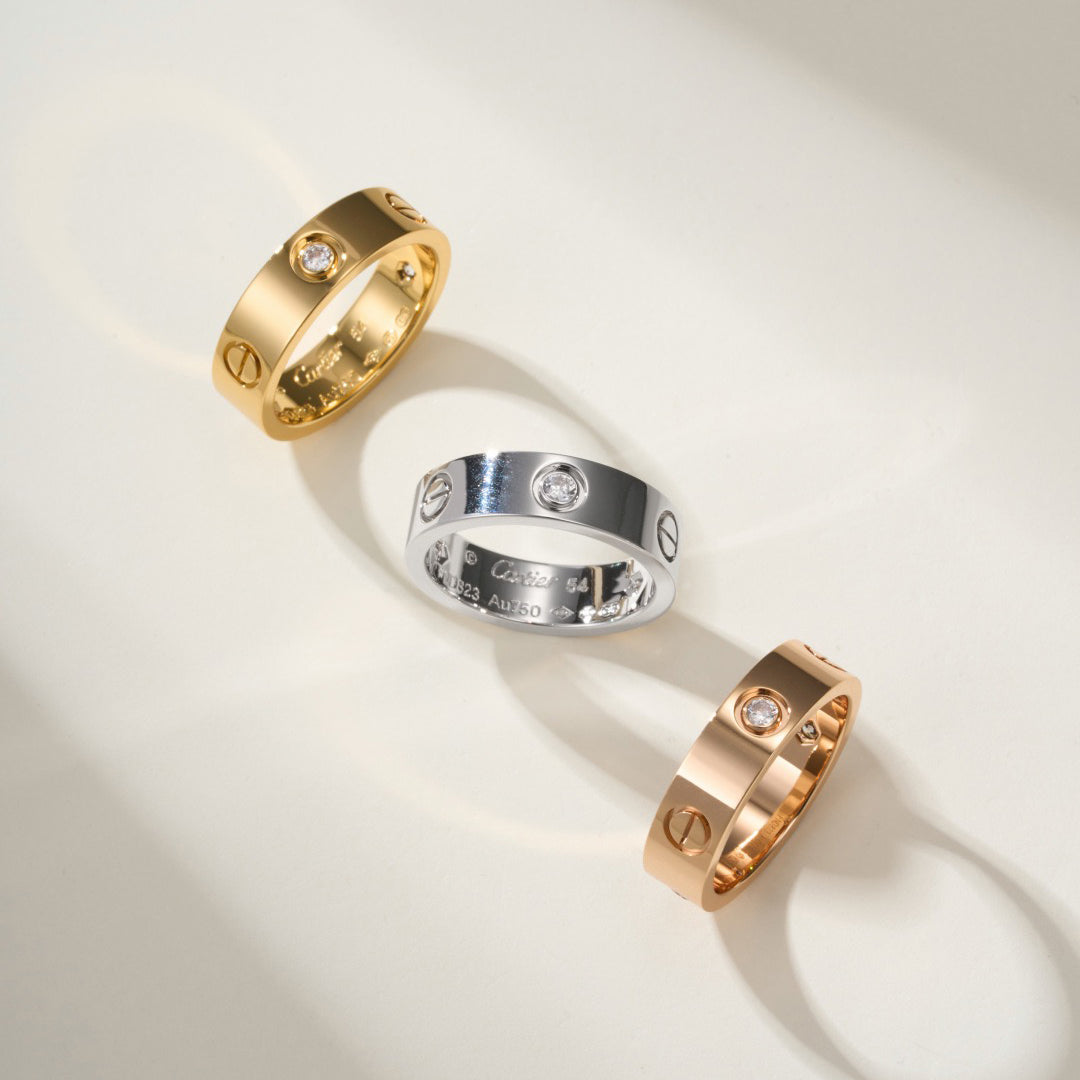 [Lumi Jewelery]LOVE 4MM 1 DIAMOND RING