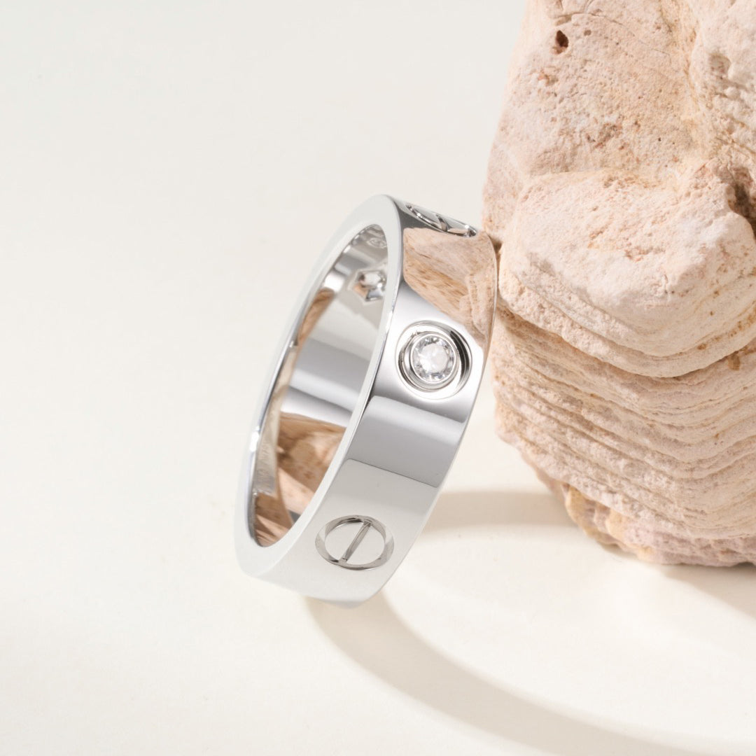 [Lumi Jewelery]LOVE 4MM 1 DIAMOND RING