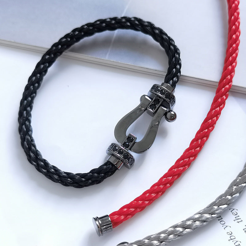 [Lumi Jewellery]FORCE LARGE SERIES HORSESHOE BLACK SAMURAI BRACELET