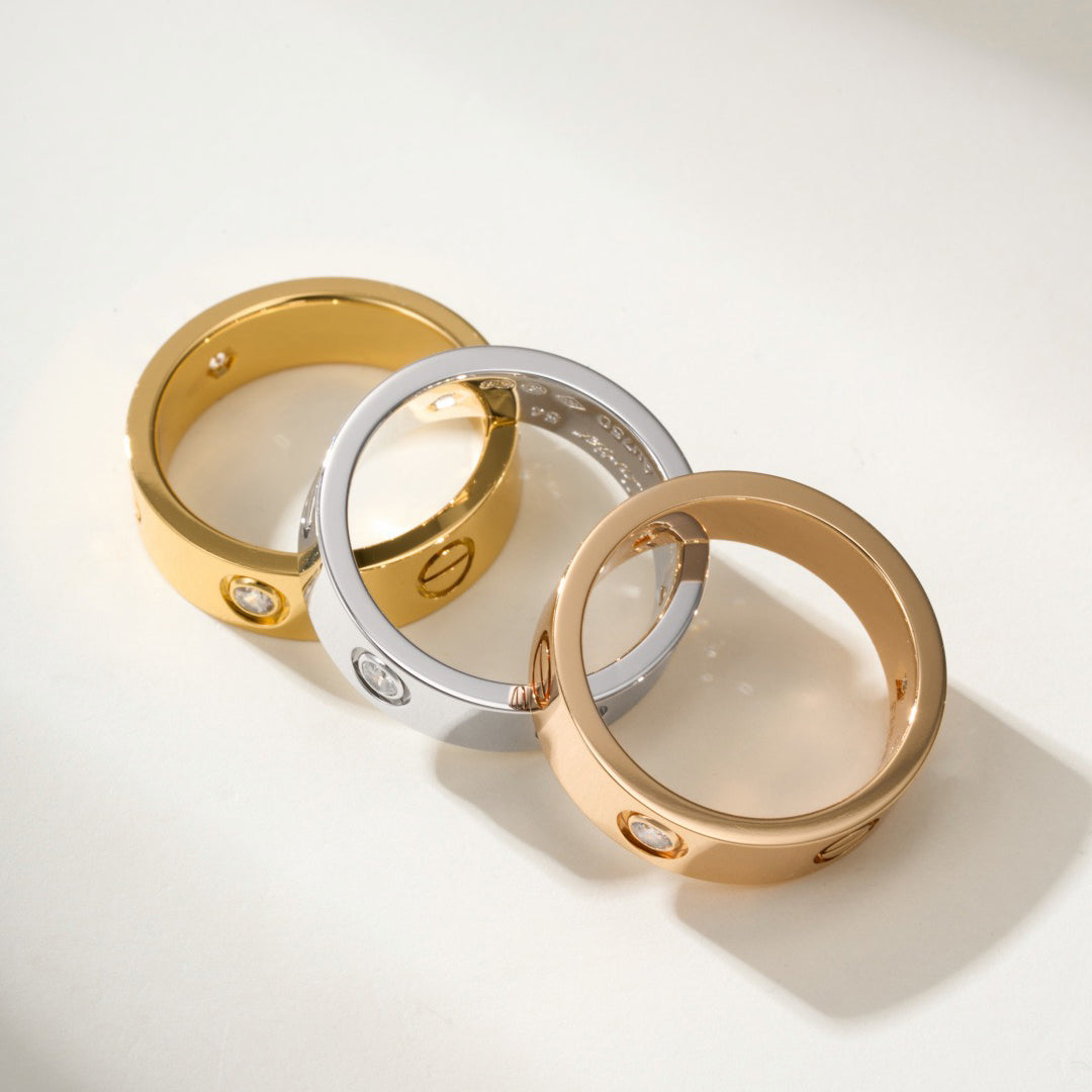 [Lumi Jewelery]LOVE 4MM 1 DIAMOND RING