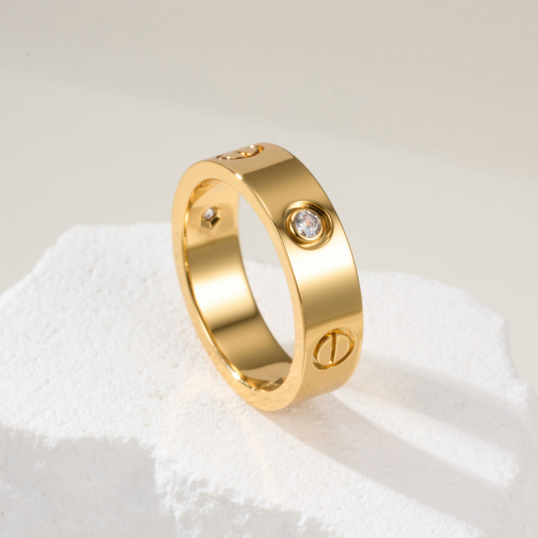 [Lumi Jewelery]LOVE 4MM 1 DIAMOND RING