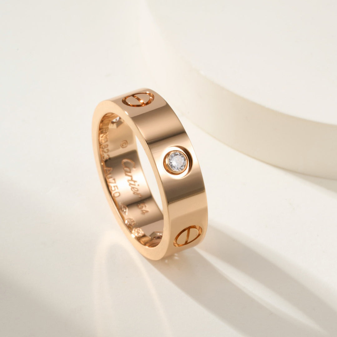 [Lumi Jewelery]LOVE 4MM 1 DIAMOND RING