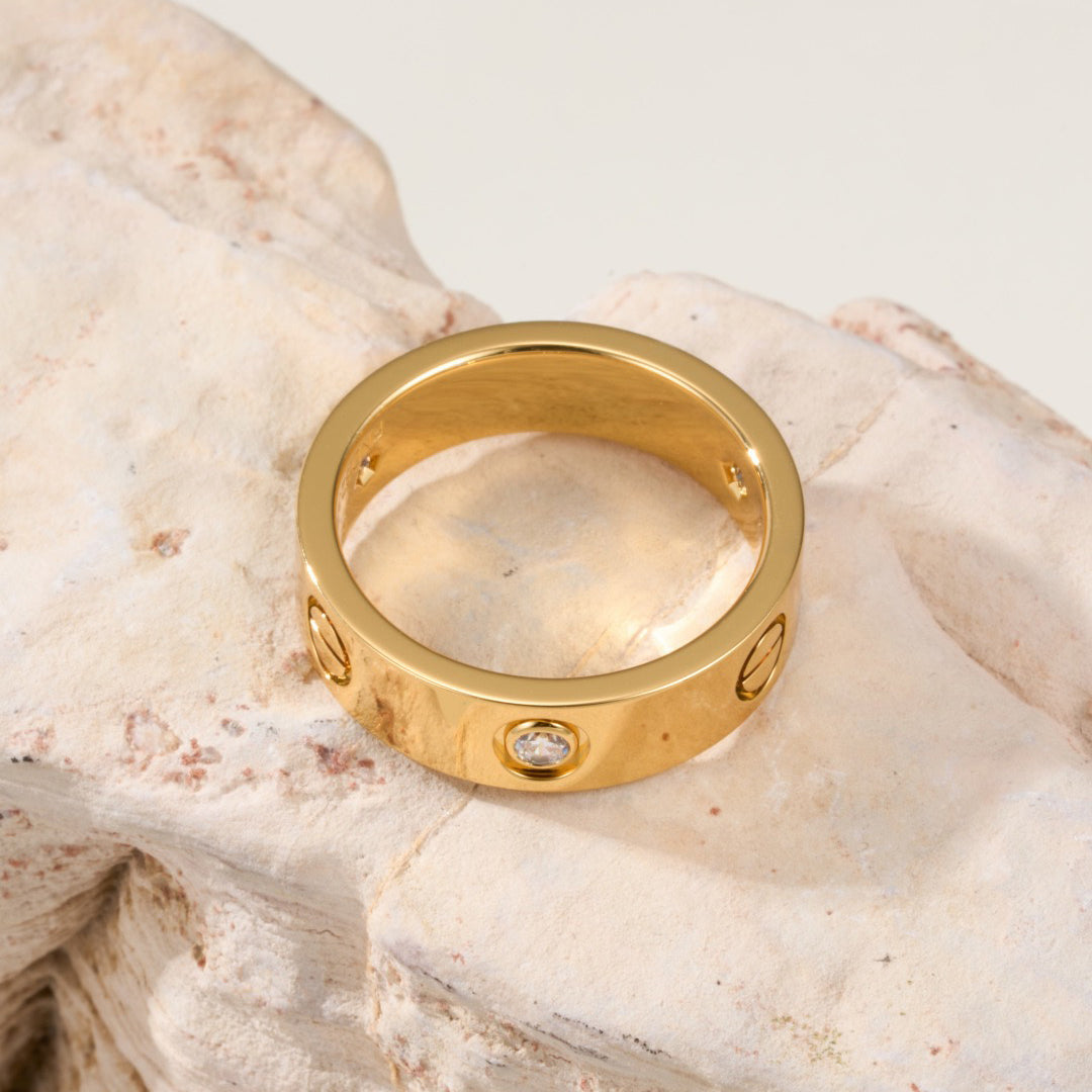 [Lumi Jewelery]LOVE 4MM 1 DIAMOND RING