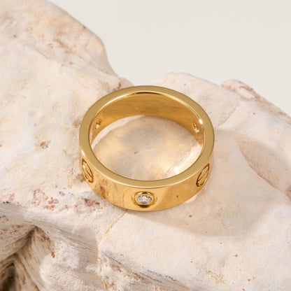 [Lumi Jewelery]LOVE 4MM 1 DIAMOND RING