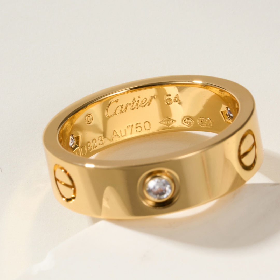 [Lumi Jewelery]LOVE 4MM 1 DIAMOND RING