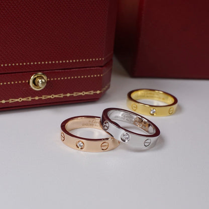 [Lumi Jewelery]LOVE 4MM 1 DIAMOND RING