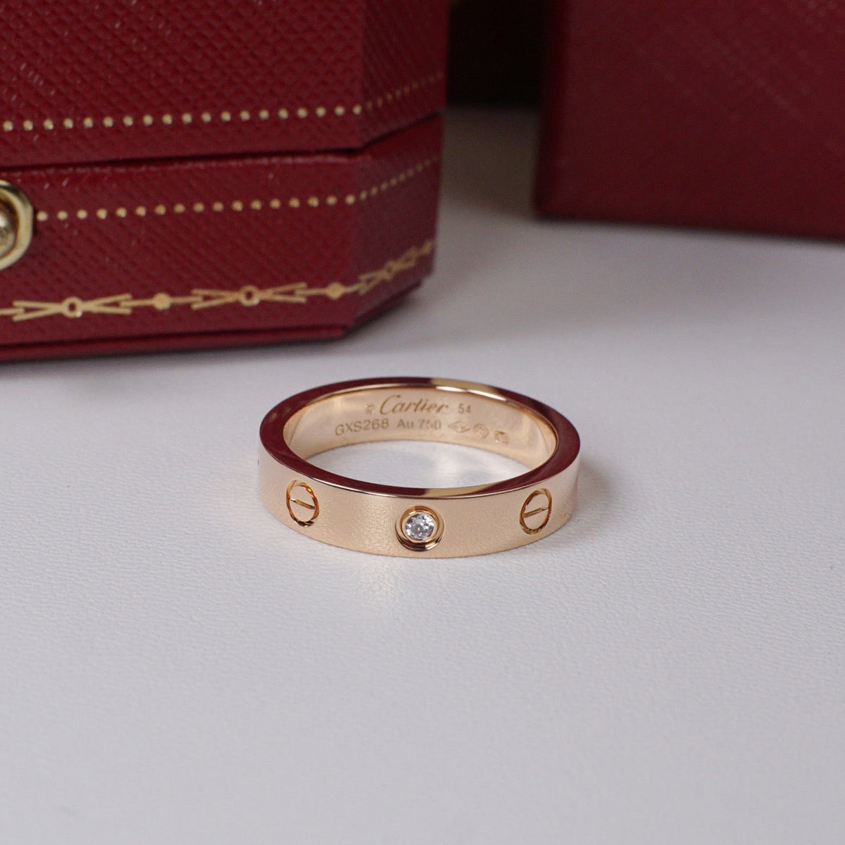 [Lumi Jewelery]LOVE 4MM 1 DIAMOND RING